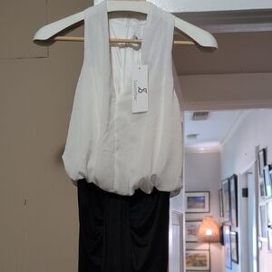 Elegant White and Black Dress